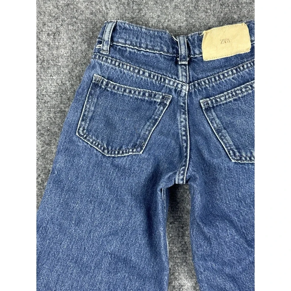 Zara Kids Blue Denim Multi-Pocket Cargo Jeans Size 6 Streetwear Y2K